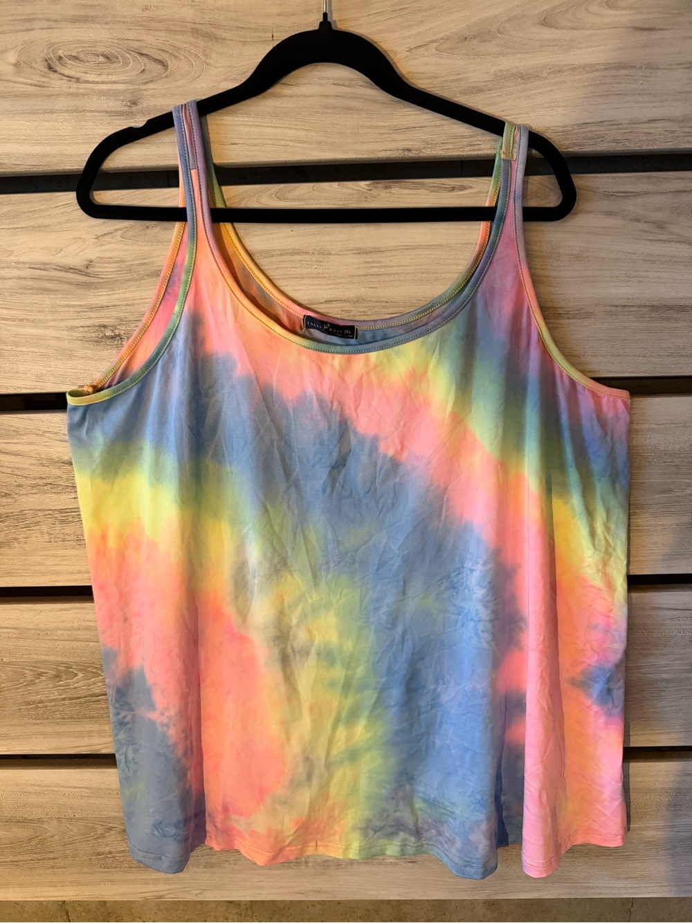 Tie-Dye Scoop Tank Top - Multi Pastel